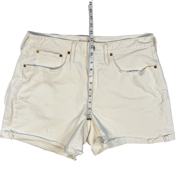 Madewell Women The Curvy Perfect Mid Length Jean Shorts Denim Size 14W Ivory - Picture 3 of 12